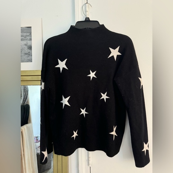 Black Tahari Star Mock Neck Sweater - Picture 2 of 3